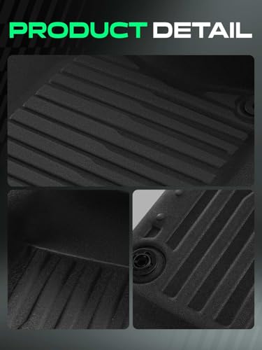 YHTAUTO Floor Mats Compatible with 2014-2017 Infiniti Q50, TPE Floor Liners All-Weather Protection Custom Fit, 1st & 2nd Row, Set of 3 Black