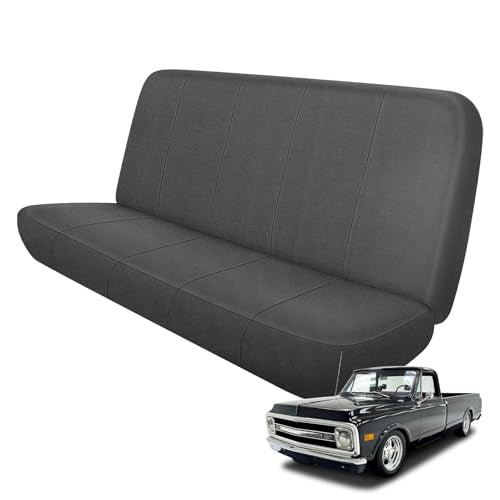 Front Seat Cover Compatible with 1973-1999 Chevy Full Size Trucks Solid Bench Seats, Neoprene Seat Cover, Durable Seat Protection with Rain Defender, Charcoal