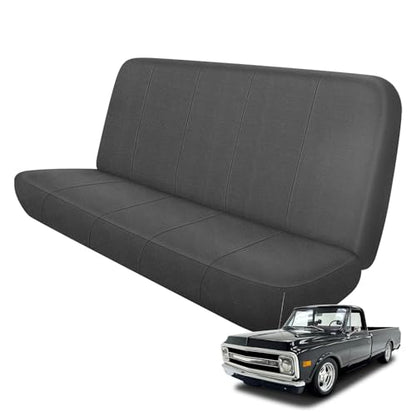 Front Seat Cover Compatible with 1973-1999 Chevy Full Size Trucks Solid Bench Seats, Neoprene Seat Cover, Durable Seat Protection with Rain Defender, Charcoal
