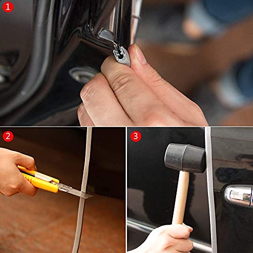 65.6ft(20m) Car Door Edge Guards Light Gray– Fits Most Vehicles, No Glue, U-Shaped, Built-in Metal Clips, Scratch and Chip Resistant – Reduces Dings in Parking Lots - color: gray, size: 65-3/5Ft