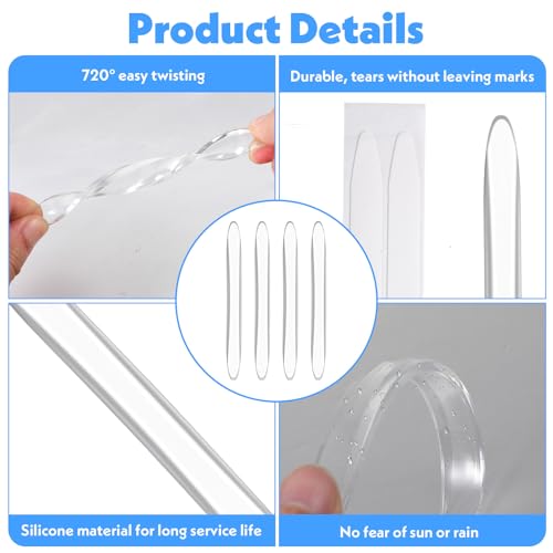 4Pcs Silicone Car Door Edge Guards, Anti-Collision Bumper Guard Protector Clear Strips Protector Universal Car Door Protectors Trim Molding for Sedans SUV Bumper Rearview Mirror (Transparent)