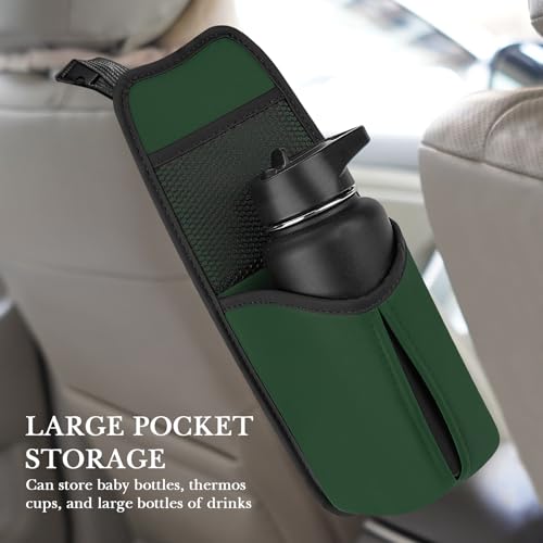 Linkidea Car Seat Side Organizer - Compatible with Yeti Rambler & Hydro Flask Bottles, Hanging Bag for Large Bottles, Green