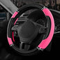 Road Comforts Leather Steering Wheel Cover - Made with PVC Leather - Anti-Slip, Universal Fit 14 1/2 inches to 15 inches - Hot Pink - color: Hot Pink