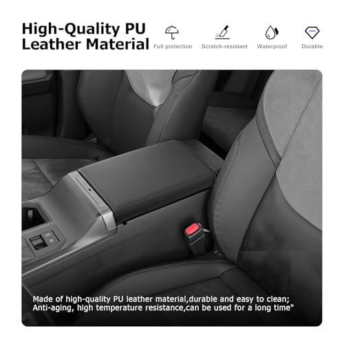 LUWU 2026 RAV 4 Center Console Cover Compatible with 2026 RAV 4 LE/XLE/Limited/Adventure/TRD Off-Road Accessories RAV 4 Armrest Cover Armrest Console Cover w/Storage Bag PU Leather Material (Black) - color: RAV 4 2026 Armrest Cover w/Storage Bag