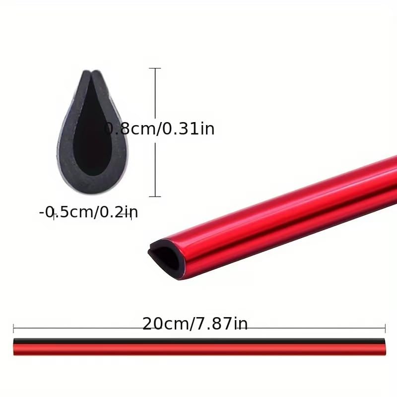 20PCS Car Vent Trim Strips, Red & Blue Chrome PVC | Air Vent Outlet Cover Decor, Universal AC Vent Decoration, DIY Accessories, Easy Install