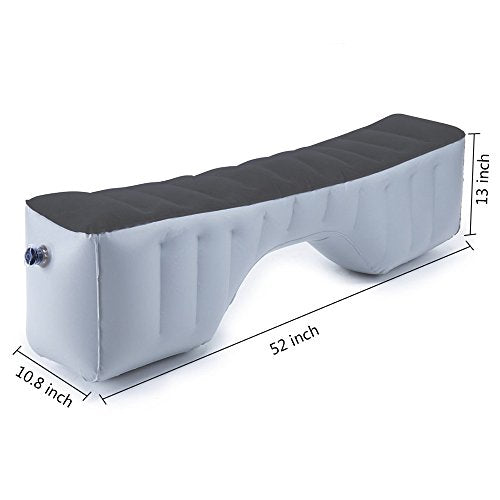 FMS Car Travel Inflatable Mattress Back Seat Gap Pad Air Bed Cushion Camping Air Couch Gray 51.18 * 10.63 * 14.57Inches - color: Grey