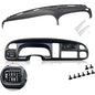 ECOTRIC Dash & Bezel Cover Compatible with 1998-2002 Dodge Ram 1500 2500 3500 Trucks Black Dashboard Bezel Replacement W/Vents & Grey Dash Cover (You Will Receive 2 Packages) - size: Dash Bezel W/ Vents & Dashboard Cover