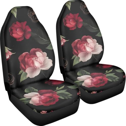 Pehede Car Seat Cover Luxurious Flowers Front for Cars, Easy to Install Cover Set, Accessories Auto Trucks Van SUV,2 Packs - color: Multi20