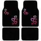 BDK MT-403-PK Design Carpet Car Floor Mats Front and Rear Full Set with Rubber Backing-Universal Fit, 4 Piece, Pink and Red Hearts - color: Pink and Red Hearts