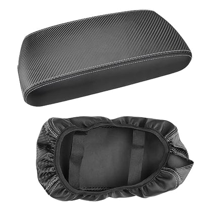 INTGET Car Center Console Armrest Cover for Kia Optima Accessories 2016 2017 2018 2019 2020 Leather Middle Console Arm Rest Box Lid Seat Cover Protector Cushion Saver (Carbon Fiber Texture) - color: Carbon Fiber Texture