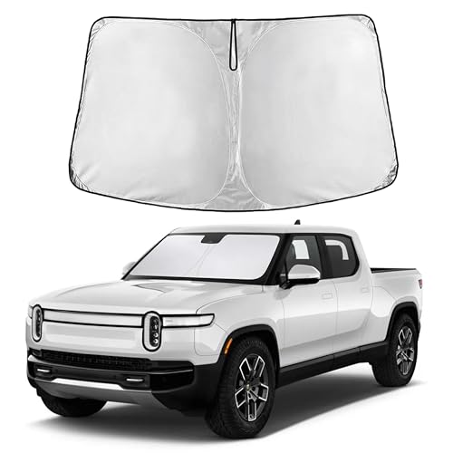 EcoNour Windshield Sunshade Compatible for Rivian R1T 2022-2024 2025 2026, Sun Visor for Front Windshield & Window Sun Shade Cover, UV Heat Blocker & Protector, Car Accessories - size: For Rivian R1T (2022-2026)