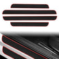 4 Pieces Universal Car Door Sill Protectors Anti Scratch and Waterproof Door Edge Guards for Car Truck SUV PVC Threshold Protector Cover Black with Red Edge