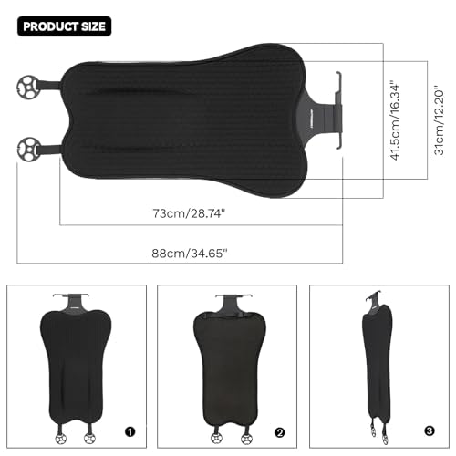 XUKEY Lumbar Pillow Gel Support Pillow Back Support Cushion,Gel Lumbar Support Pillow Relief Back Sciatica Pain for Car Seat Cushion,Car Seat Lumbar Support with Adjustable Straps Improve Posture