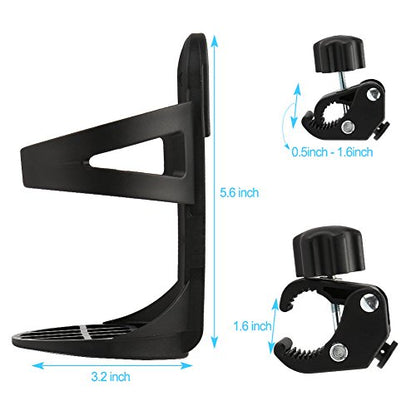 Accmor Stroller Cup Holder, Universal Cup Holder for Uppababy, Nuna, Doona Strollers, Large Bottles 360 ° Rotatable Bottle Holder for Stroller, Wheelchair, Walker, Scooter - size: 1 pack