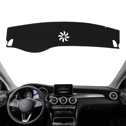 Dashboard Cover Dash Mat Fit for 2016-2021 Me-rcedes-Benz C-Class (W205),C180 C200 C250 C300 C400 C350e,Car Dash Board Mat Anti-Glare Carpet,Non-Slip Pad (Black) - color: Black, size: Fit 2016-2021 Benz C-Class - (Black)