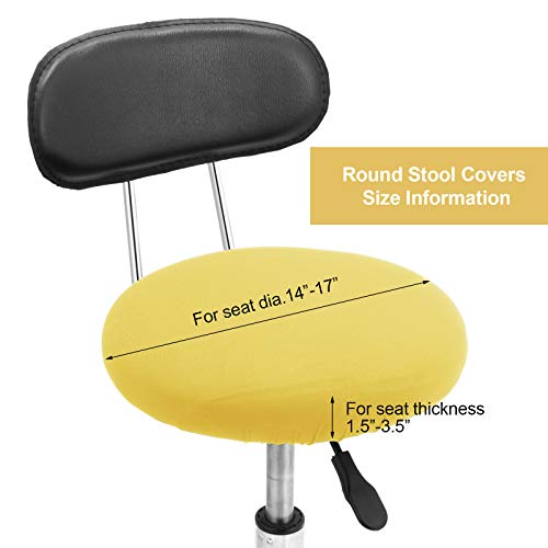 Tatuo Round Bar Stool Seat Covers Washable Stool Cushion Slipcover Elastic Bar Chair Covers for 14-17 Inch Chair (Yellow, 4 Pieces) - color: Yellow