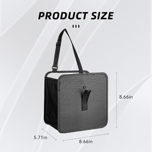 Car Trash Can, Oxford Cloth Foldable Car Trash Bin Hanging, 1.85 Gallon Capacity Garbage Bag Organizer, Leak-Proof Waterproof Auto Storage Container (Medium)