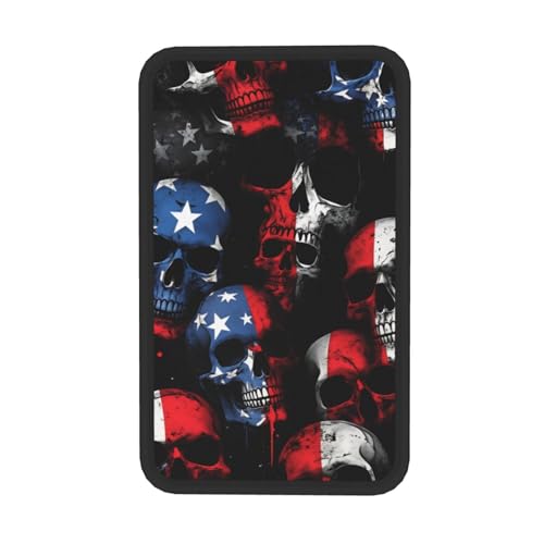Universal Car Center Console Cushion Pad, American Flag Skull Soft Waterproof Car Center Console Cover Auto Armrest Seat Box Cover Protector for Most Vehicle SUV Truck Car - color: American Flag Skull