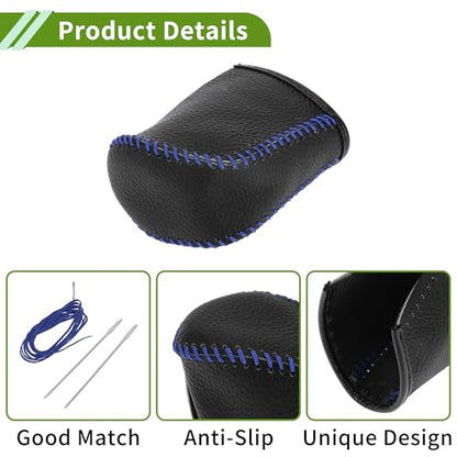 Gear Shift Knob Cover for Lexus NX300 2014-2021 Anti-Slip Pebbled Black Blue Stick Shifting Handle Protector Faux Leather 1 Pc