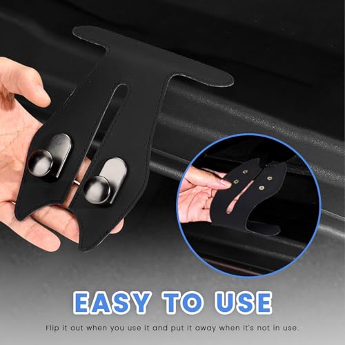 2 Pcs Car Hooks for Passenger Glove Box, Self-Adhesive Headrest Hooks for Car Holder, Leather Car Purse Hook for Bags, Car Seat Back Storage Hook Accessories Organization (Double Front Hook)