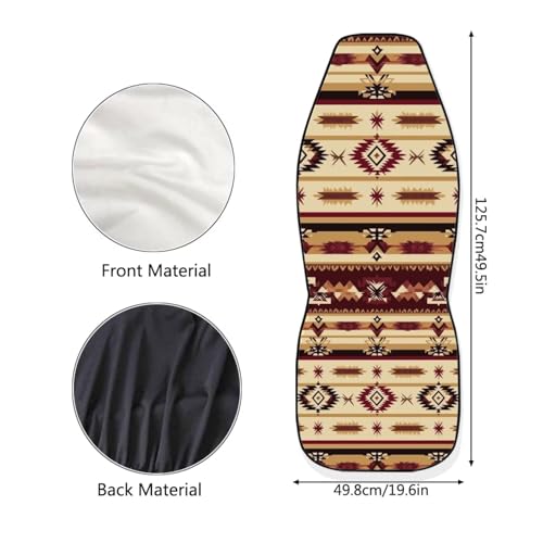 Dreaweet Aztec Seat Covers for Cars Brown Southwest Geometric Front Seat Cover Soft Comfort High Back Bucket Seat Covers Set of 2 Universal Fit for Most Cars SUV Trucks Sedan Easy to Install - color: Aztec Geometric