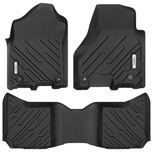 All Weather Floor Mat for 2019-2026 Dodge Ram 2500 3500 Crew Cab, TPE Car Mat Full Set Front & Rear 3PCS,Custom Fit Dodge Floor Mats - Anti-Slip Waterproof Odorless Easy Clean - Black - size: Dodge Ram, style: 19-26 2500/3500 Crew Cab
