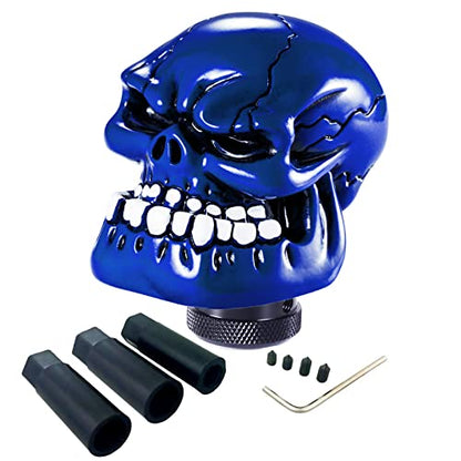 Skeleton Shifter Knobs Skull Gear Lever Handle Car Shift Head Fit Most Manual Automatic Transmission, Blue - color: Blue