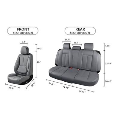 Car Seat Covers Full Set,Leather Waterproof Car Seat Cover,Airbag Compatible,Breathable Design,Suitable for Car,Truck,SUV 5 Pack (Grey) - color: Grey, size: 5 Pack