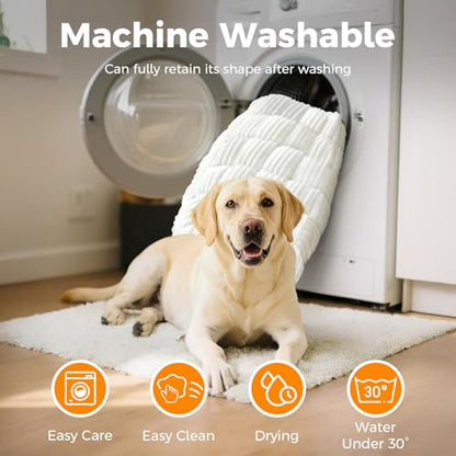 Dog Car Seat Cover for Back Seat, Plaid Backseat Pet Bed Mat, Non-Slip Travel Dog Bed for Backseat Extenders, 24.8" x 54", White - color: White