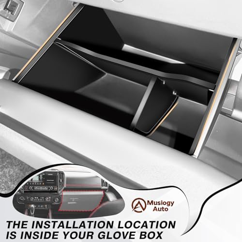 Muslogy Glove Box Dividers Organizer Compatible with Nissan Frontier 2022-2025 2026 Accessories Insert Box Divider ABS Secondary Storage Glove Compartment Tray