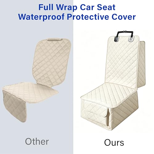 BFXM Front Seat Cover, Full Protection Dog Car Seat Cover with Side Flaps, Waterproof Non-Slip Scratch-Resistant Captain Car Seat Covers, Seat Covers for SUVs, Cars, Trucks (Beige) - color: white*1