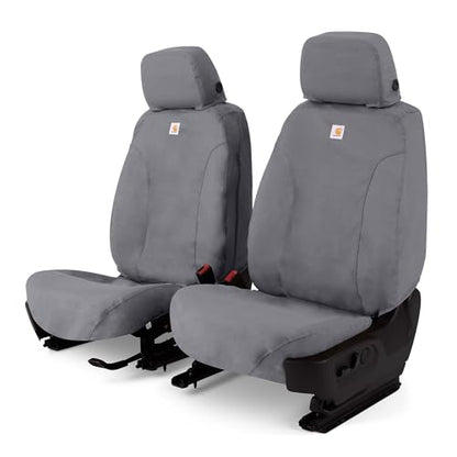 Covercraft Carhartt SeatSaver Custom Seat Covers for 2021-2026 Ford F-150 & 2022-2026 F-150 Lightning, 2023-2026 F-250/F-350/F-450/F-550-1st Row Bucket Seats, Duck Weave Gravel