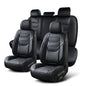 TIEHESYT Car Seat Covers Full Set, Breathable Leather Automotive Front and Rear Seat Covers, Car Seat Protectors Full Set, Compatible with Most Vehicles, SUV (Elegant Black, Front Pair and Rear) - color: Elegant Black, size: Front Pair and Rear Headrestle
