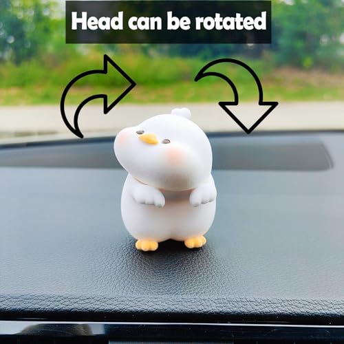 Cute Furry Animal Rear View Mirror Accessories, Car Dashboard Ornament Center Screen Decoration Rearview Mirror Charm, Car Accessories Interior Decor for Women/Men (Duck) - style: Duck