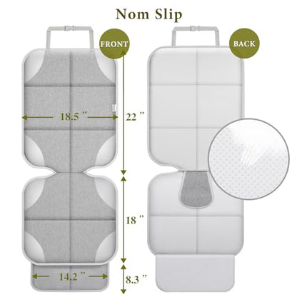 Car Seat Protector for Child Car Seat, Durable 600D Fabric Waterproof Car Seat Cover with Thick Pad Non-Slip Backing，No Imprints (Silver Gray-1 pc) - color: Silver Gray-1 pc