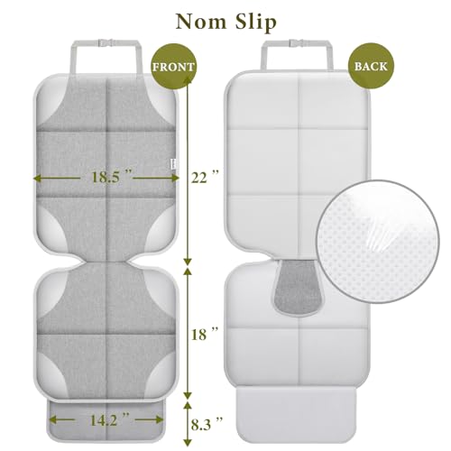 Car Seat Protector for Child Car Seat, Durable 600D Fabric Waterproof Car Seat Cover with Thick Pad Non-Slip Backing，No Imprints (Silver Gray-1 pc) - color: Silver Gray-1 pc