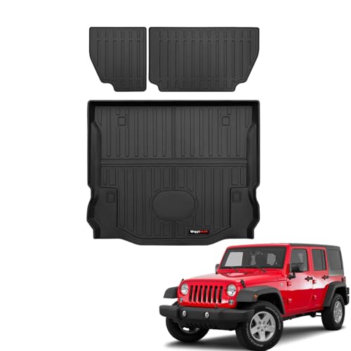 Custom Fit Cargo Liner and Backrest Mat for 2007-2018 Jeep Wrangler JK 4 Door Accessories All Weather TPE Rubber Protection Mat - color: for 2007-2018 JK 4 Door Cargo Liner+Backrest Mat