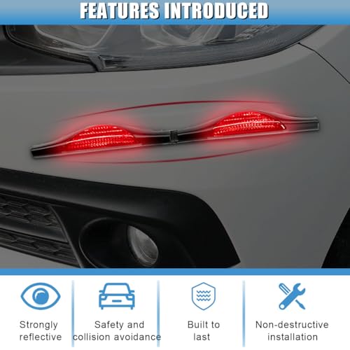 2PCS Car Door Anti-Collision Strip, Car Side Door Edge Guards Protector Sticker, Self-Adhesive Bumper Protection Decorative Cover, Universal Auto Exterior Anti-Impact Trim Accessory (Red)
