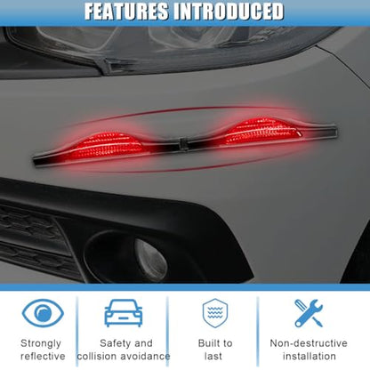 2PCS Car Door Anti-Collision Strip, Car Side Door Edge Guards Protector Sticker, Self-Adhesive Bumper Protection Decorative Cover, Universal Auto Exterior Anti-Impact Trim Accessory (Red)