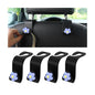 4 PCS Car Headrest Hook, Multifunctional Flower Vehicle Seat Back Storage Hook, Cute Automotive Seatback Organizer Hanger for Purse Grocery Bag Handbag, Universal Fit (Black/Blue) - color: Black/Blue