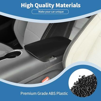 for Mustang Center Console Armrest Cover Trim Fit for Ford Mustang 2015+ Black Interior Accessories 1pc