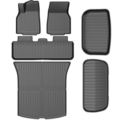 6PCS All-Weather TPE Floor Mats & Cargo Liner Set - Compatible with 2025-2026 Model Y (Juniper) | Custom Fit Anti-Slip Interior Protection(Not for Standard)