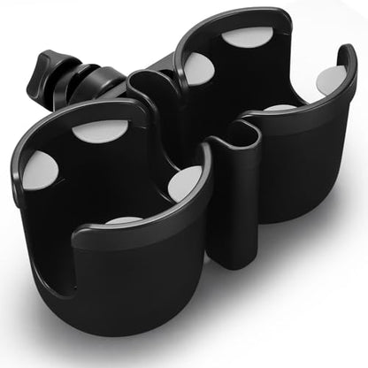 Accmor Stroller Cup Holder with Phone Holder, Bike Cup Holder, Universal Cup Holder for Uppababy Nuna Doona Strollers, 2-in-1 Cup Holder for Walker, Wheelchair, Scooter - color: Double Holder-Other Shape