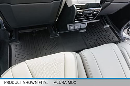 SMARTLINER Custom Fit All Weather Floor Mats 2 Row Liner Set Compatible with 2022-2025 Acura MDX - color: Acura MDX 2022 - 2025