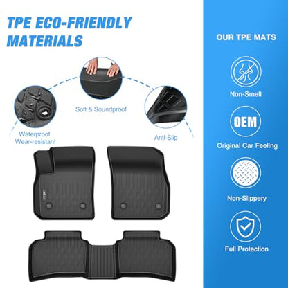 Nilight Floor Mats for Cadillac XT4 2019 2020 2021 2022 2023 2024 2025 All Weather Custom Fit Heavy Duty Floor Liners - color: 2019-2025 Cadillac XT4
