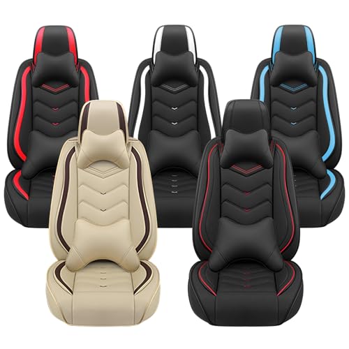 Car Seat Covers for Ford Mustang 2000-2026, Premium Nappa Leather Car Seat Cover, Stylish Sport Seat Covers， Automobile Seat Cover Sets.(Luxury 2 Seats/Beige)