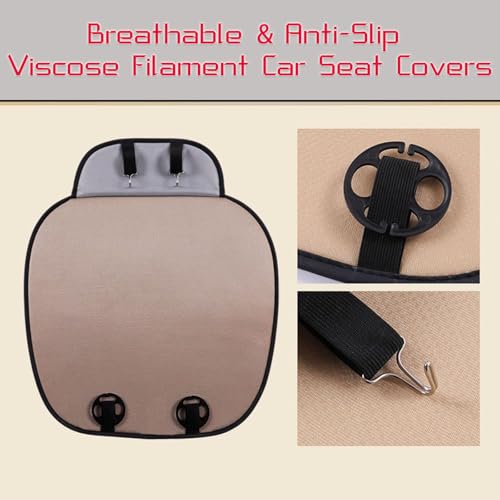 Breathable & Anti-Slip Viscose Filament Car Seat Covers,Ice Silk Non-Slip Car Seat Pad for Summer Breathable and Refreshing (Black,Seat Full Set) - color: Black, size: Seat Full Set