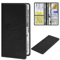Car Registration & Insurance Card Holder Leather Auto Glove Box Organizer Document Wallet with Magnetic Shut - color: Black-Upgraded