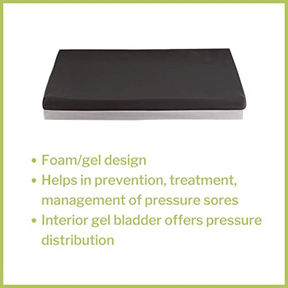 McKesson Seat Cushion for Wheelchairs and Office Chair, Foam/Gel, 18 in x 16 in x 2 in, 1 Count - size: 18x16x2 Inch (Pack of 1)