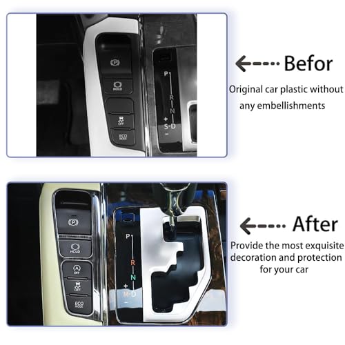 Car Accessories Fit for Toyota Alphard 2015-2021 Stainless Steel Interior Gear Shift handbrake Switch Panel Cover Trim 2PCS Set（Black Titanium Wire Drawing） - color: Black titanium wire drawing